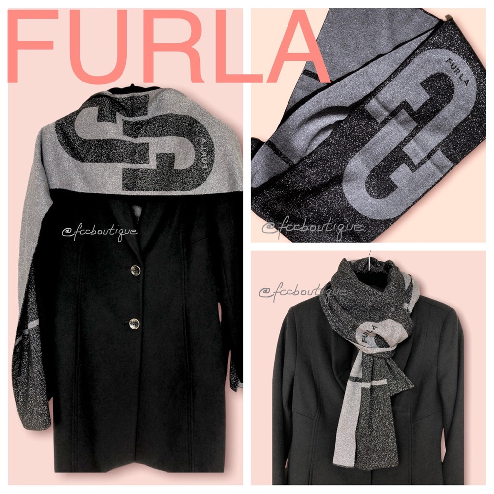 FURLA knit 42% wool + 28% viscose + LUREX LOGO scarf